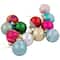 12ct. 2.5" Frosted & Glittered Multicolor Glass Ball Ornaments